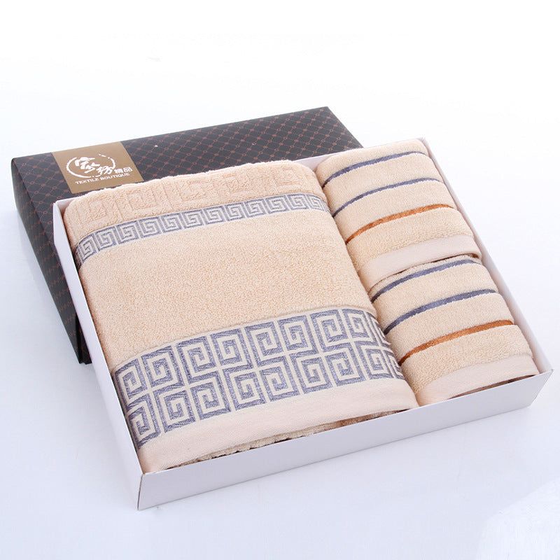 Great Wall Cotton Towel Set with Custom Logo (3 Pieces)