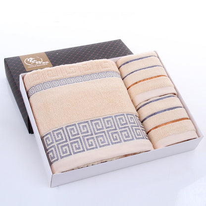 Great Wall Cotton Towel Set with Custom Logo (3 Pieces)